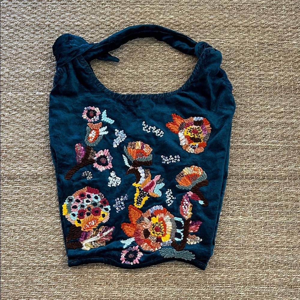 Steve Madden velvet embroidered bag